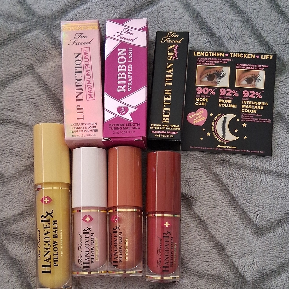 Too Faced Lip and Lash Collection Lot Of 7